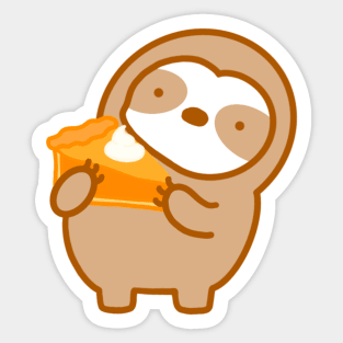 Cute Pumpkin Pie Sloth Sticker